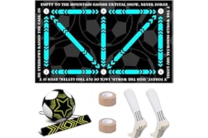 UNIGUARDIAN Football training mat, non-slip shock absorption dribbling mute football sports mat rubber dribbling trainingmat, children adultfootball agility training equipment send non-slip socks, belt