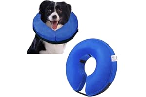 Emwel Pet Inflatable Collar for Dogs and Cats, Comfy Dog Protective Cone for Recovery, Inflatable Basic Dog Collars, Medium