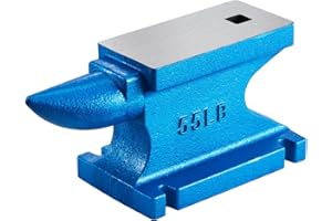 VEVOR Horn Anvil, Iron Anvil Blacksmith Weight 24.9KG/55LBS, Blacksmith Anvil Steel Anvil Round Horn Metal Work Steel Anvil Blacksmith Hardy Hole