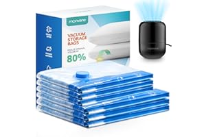 MONVANE Vakuumbeutel für Kleidung mit elektrischer Pumpe, Vakuum Bags 6 Stück (3 * 80 * 100cm + 3 * 60 * 80cm)— Vakuumbeutel für Reisen, Bettdecken, Decken, Kissen, Bettwäsche