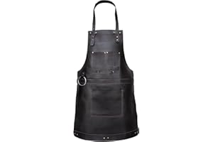 LEATHERSHIRE Chocolate Brown Full Grain Leather Apron Butcher Apron -Cook Apron -BBQ Apron -Cooking Apron - Wood work Apron - Cheff Apron - BBq Grill Gift - DIY Apron - Grill Apron