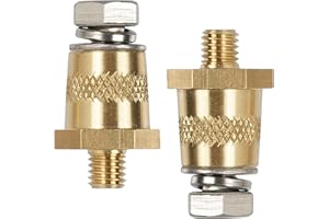 MELLYSTORE Battery Pole Adapter Pair with Male Thread M8 Battery Terminal Adapter Brass Connector Batteriepoladapter M8 with Stainless Steel Screws and Washers for Lithium Car Batteries Positive Negative