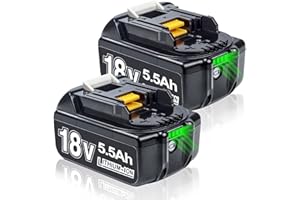 DTK 2 sztuki 5,5 Ah akumulator zamienny do Makita 18 V BL1860B BL1850B BL1860 BL1850 BL1840 BL1830 BL1820 BL1815 BL1835 BL1845 194205-3 LXT-400 z diodami LED do akumulatora Makita Zestaw akumulatorów