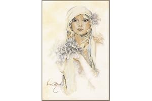 LANARTE Kit Punto Croce Contato Fiore Lilla di Sara Moon Decorativi per Pareti ca. 20 x 30 cm Set Fai da Te Creativo Adulti Ricamo Casa Decor Arte da Parete Kit per Hobby Cross Stitch