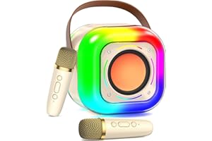 JYX karaoke portatile con 2 microfoni senza fili, PA sistema di amplificazione, cambio voce, luci a LED per la festa di casa, macchina karaoke per adulti e bambini