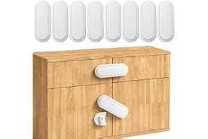OWill Cierre Seguridad Cajones Bebe, 8 Piezas Cerraduras Adhesivas de Seguridad para Puertas Bebe y Niños, Cierres Seguridad Bebe Protector Cierres Para Armarios, Ventanas, Nevera
