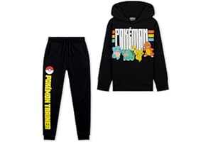 POKÉMON Pokemon Boys Tracksuit - 2 Piece Hoodie and Tracksuit Bottoms Set for Kids and Teenagers 5-14 Years - Gifts for Boys