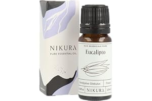 Nikura Olio di Eucalipto (Cinese) - 10ml I Essenziale Oli Naturali Puri al 100% I Perfetto per Aromaterapia, Diffusori, Umidificatori I Vegano e Prodotto nel Regno Unito