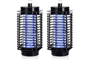 MONZANA® 2 Pack Lámparas Matainsectos Antimosquitos Luz LED UV Matamoscas Eléctrico Interiores Exteriores 25 m²