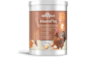 Ida Plus - MineralPlus - Futterkalk für Hühner - Premium MineralPlus - Mineralstoffe & Vitaminmischung - Rundumversorgung - mit Kalzium für das Huhn - 1 kg