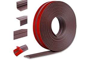 LSGCQ Flexible Zierleisten selbstklebend Kantenschutz Wand Winkelleiste Weichsockelleiste für Wände Böden Eckenschutz (40mm×3m, Braun)