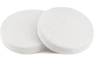 ELYSYSRL Cuscini Sedia Rotondi 40/35/30/45/50cm Cuscino Sedie Antiscivolo 2 pezzi per Sedie Cucina Giardino e Sala da Pranzo Casa Sgabello Cuscino Sedia Rotondo Cuscini sfoderabili(Bianco,Diameter: 40CM/16in)