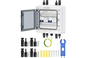 DIHOOL DC überspannungsschutz PV Anlage 2 Strings Solar Anschlusskasten für 2 * 600W Solarmodule Balkonkraftwerk, DC Trennschalter 40A 1000V