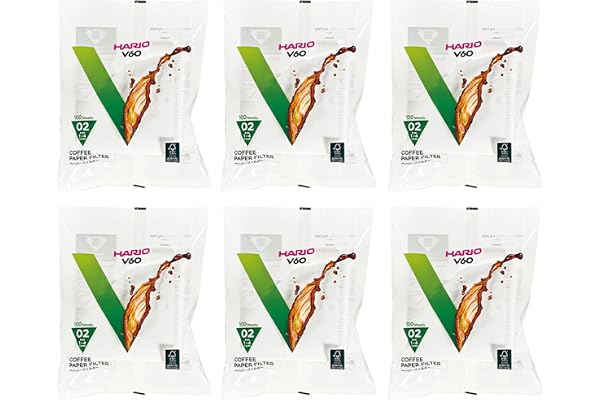 Hario 02 100 st kaffe vita pappersfilter 6-pack set (totalt 600 ark) (importerad från Japan)