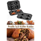 QNİAY Siyah Pratik 4'l&uuml; i&ccedil;li K&ouml;fte Kalıbı - I&ccedil;li K&ouml;fte Kalıbı Aparatı Katlanabilir i&ccedil;lik&ouml;fte Makinası