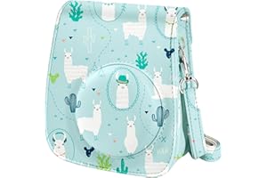 SAIKA Protective & Portable Case Compatible with Fujifilm for Instax Mini 12/11 Instant Camera with Accessory Pocket and Adjustable Strap. (Alpaca)