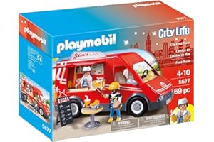 Playmobil 5677 Food Truck - City Life - avec Deux Personnages, Un Camion de Cuisine de Rue entièrement équipée, Une Table et des Accessoires - Dès 4 Ans