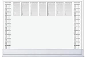 SIGEL HO366 Sous-main en papier, calendriers sur 2 ans et semainier, A2 (59, 5 x 41 cm), avec barre de protection, noir et blanc, 40 feuilles