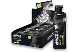 AMACX Gel Énergétique Cola-citron vert – 12 x 60 ml – 40g de Glucides par Gel – Absorption Rapide – Booster Sportif pour Endurance & Marathon – Ratio 1:0,8 Glucose:Fructose
