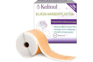 Kelinul Silicone Scar Plasters Silicone Scar Tape Roll: Reusable Scar Sheets 6-8 Months Supply, 1.8 x 60 Inch
