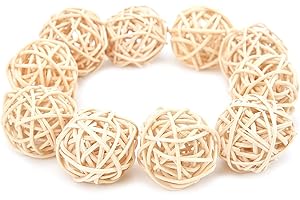 Luqeeg Juguete de Ratán Sepak Takraw, Juguete Seguro para Masticar Animales para Loros, Mascotas, Jugar y Decorar Jaula, Juego de 10 Juguetes, Mejora la Longitud del Pico y Las Garras,