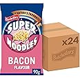 Batchelors Super Noodles Bacon Flavour, Instant Snack Ready in 4 Minutes, 90 g Packet (Pack Of 24)