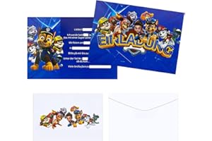 VAVICRAP 12 Stück Geburtstag Einladungskarten Junge, 12 Umschläge Einladungskarten Kindergeburtstag, Geburtstagseinladungen Einladungskarten für Junge und Mädchen Geburtstag Partys