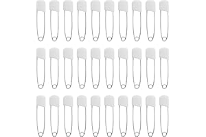 XWYDZ 30 Pcs Nappy Pins Safety Lock, Safety Pins for Clothes and Nappy, 2.2 Inch Diaper Plastic Push-In, Good for Terry Squares