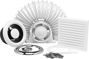 Xpelair Airline Al100T 4"/100mm Inline Axial Extractor Fan with Timer for Bathrooms and Shower Rooms, Complete with Loft Fitting Kit, White