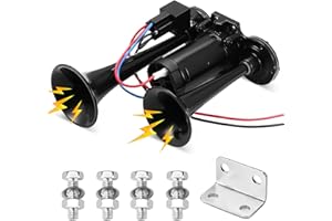 LIFEJXWEN Auto LKW Hupe 12 V, Lufthupe Elektrische Hupe, Integrierte Doppelrohr Elektrohupe, 150db Alarmhupenlautsprecher, Geeignet für Lkws, Schiffe, SUVs, MotorräDer, Yachten Usw