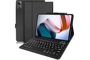 Zabatoco Funda Teclado para Redmi Pad 10.61 Pulgadas 2022，Español Ñ Teclado Compatible con Xiaomi Redmi Pad 10.61" L83,Bluetooth Teclado Inalámbrico Desmontable con Cubierta Protectora, Negro