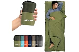 JAICOM Sacco Lenzuolo Sacco a Pelo, Sacco Lenzuolo da Viaggio Ultraleggero e Compatto, 220x90cm, Ideale per il campeggio, l'escursionismo, l'ostello e i viaggi di lavoro