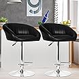 Da URBAN® Mini Pack of 2 Height Adjustable & Revolving Bar Stool/Kitchen Chair (Black)