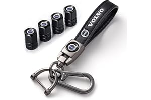 YALUGA 4 Stück Auto Reifen Ventilkappen Staubkappen+Auto Schlüsselanhänger,Ventilkappen Auto/Schlüsselanhänger Combo mit Logo Arbeiten mit Volvo XC40 XC60 XC90 V90 V60 S90 S60 2016-2020 2021 2022