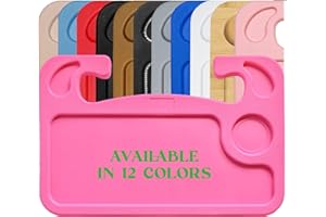 lebogner Steering Wheel Tray, Car Food Trays for Eating, Laptop, Tablet, iPad Or Notebook, Hook On Auto Steering Wheel Desk Table, Fits Most Vehicles Steering Wheels, Travel Car Accessories, Pink