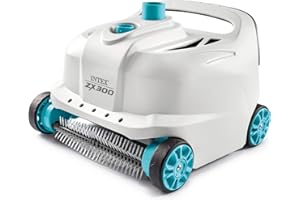 Intex Deluxe Druckseitiger automatischer Poolreiniger für größere Pools – reinigt Poolböden und Wände – entfernt Schmutz – abnehmbare Filterwanne – 6,4 m Langer verhedderungsfreier Schlauch