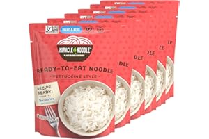 Miracle Noodle - Shirataki/Konjac Noodles - Vegan, Gluten Free, Kosher (Fettuccine, 200 g (Pack of 6))