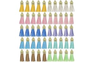 XANQKNG 50 Pieces Keychain Tassel Tassels Pendants Key Ring Tassel Set Use for DIY Craft Supplies DIY Keyring Jewellery Making Craft Supplies Random Color