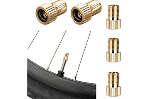 SLIVERDEW 5 adaptadores de válvula Presta para convertir Presta a Schrader, bomba de latón para bicicleta, núcleo de válvula Presta con anillos de sellado, adaptador convertidor para bicicletas, bicicletas