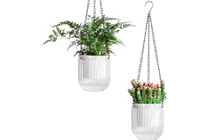 Calvalor 11,5 cm Hängande Krukor för Växter och Blommor, Uppsättning om 2, Utomhus Ampel
