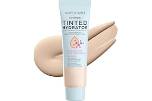 Wet n Wild, Hydratant Teinté Bare Focus pour une Peau Éclatante, Couverture Modulable Transparente à Moyenne, Fini Semi-Mat, Formule Enrichie en Acide Hyaluronique et Squalane Végétal, Clair à Moyen
