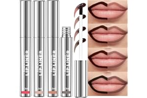HOPHAT Juego de 4 delineadores de labios despegables, fácil de despegar y revelar, resistente al agua, de larga duración, maquillaje de belleza