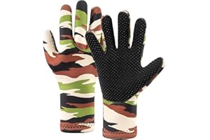 YDQUANI 3mm Wetsuit Gloves, Camouflage Neoprene Gloves Anti-Slip Warm Diving Gloves for Men Women Open Water Swimming Surfing Kayaking