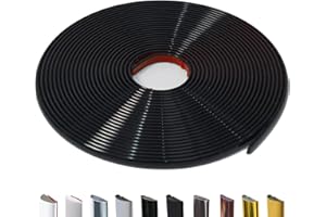 JSIWOTH Peel and Stick Trim Molding, 8 M D-Shape Baseboard Trim Flexible for Walls, Edges & Borders, Window & Door Frames, Backsplash, Black Waterproof and Self Adhesive Trim