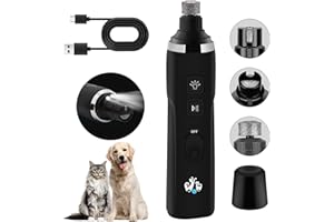 Anluomania Lima de Uñas Eléctrica para Perros, Cortador de uñas Eléctrico para Mascotas, Cortauñas Electrico Profesional, 2 Velocidades, Recargable, Luces LED, Cuidado y Alisado de Patas