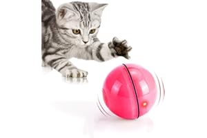 WWVVPET Bola de Gato,Juguete Gato Interactivo para Mascotas,Carga USB Juguetes para Gatos Pelotas,Giratoria Automática de 360 Grados,para Ejercicio Animal Doméstico