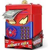 Ltteaoy Hucha Caja Fuerte Niños, Hucha Electrónica con Contraseña y Botón de Huella Digital, Función Automática de Introducci