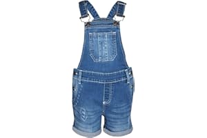 A2Z 4 Kids Kinder Mädchen Latzhose Kurze Hose Designer Denim Zerrissen dehnen Jeans Overall Alles in einem Jumpsuit Playsuit Alter 3-13 Jahre