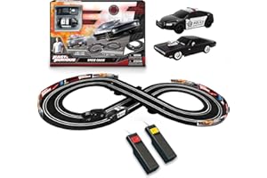 RELSY Fast & Furious Speed Chase Electric Racetrack Slot Car Set, 2x 1:43 Replica Cars, Eight Figure Track 2.4M / 7.9FT Racetrack For Kids, Ages 3+
