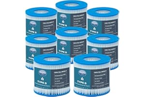 Aoyern Filterkartusche Typ D für Summer Waves, poolfilter typ d für vii & für d Pool zubehör Filter SFS-350, SFS-600, RP-350, RX-600 (8 Stück)